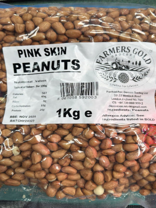 Farmers Gold Pink Skin Peanuts 1KG