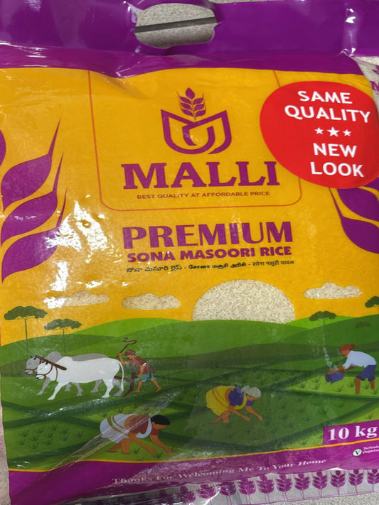 Malli Premium Sona Masoori Rice 10KG
